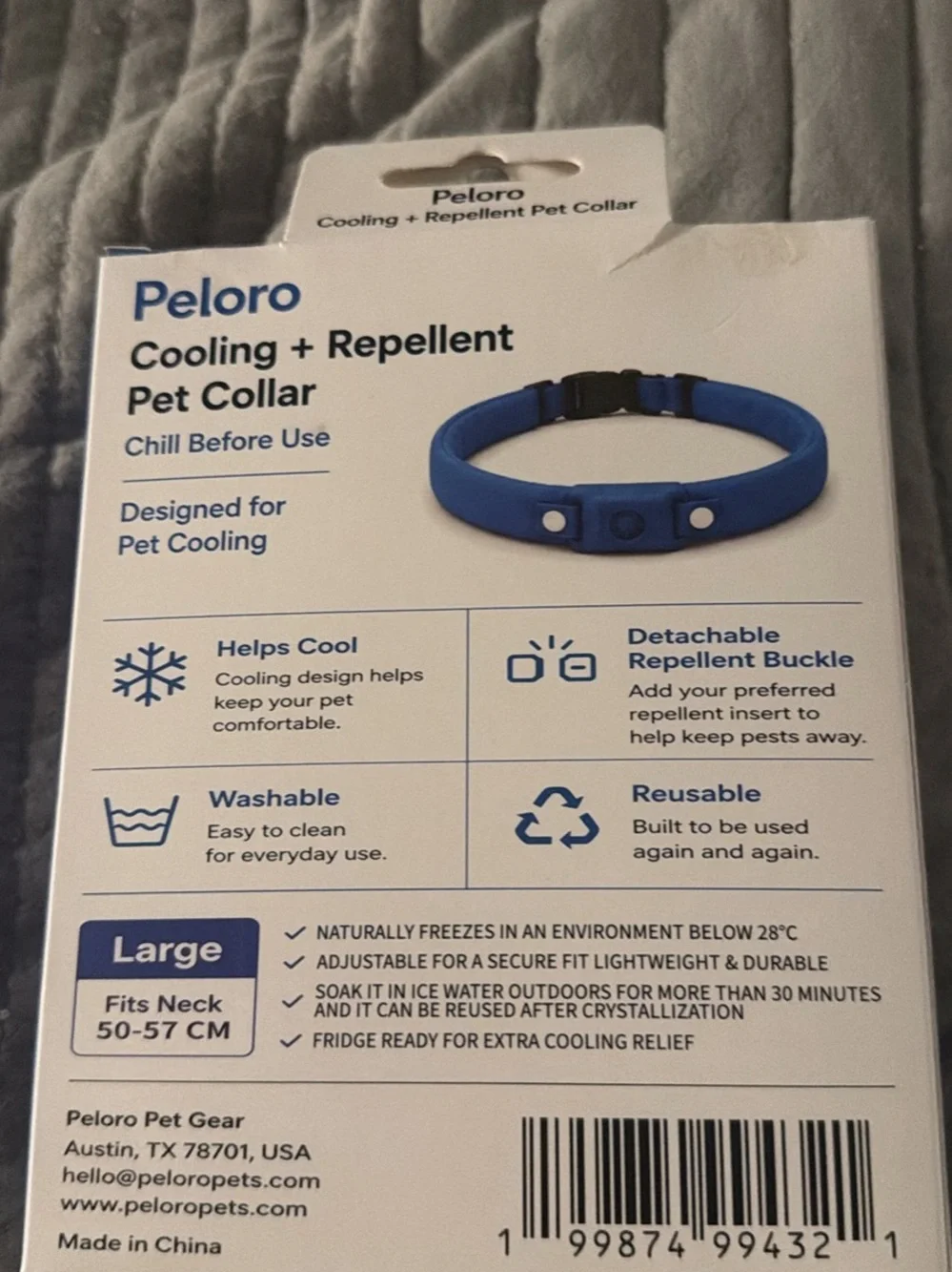 Blue Cooling & Repellent Dog Collar